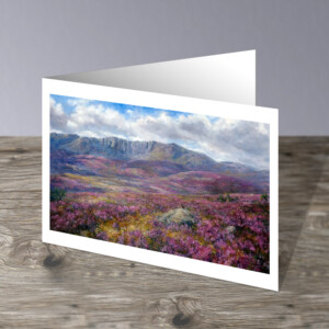 Free Range a Greetings card by Howard Butterworth of Lochnagar and heather