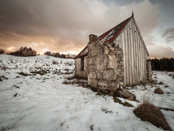 An abandoned bothy in the Scottish Highlands